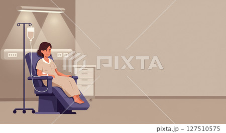 illustration of patient receiving chemotherapy treatment. 127510575