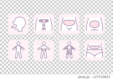 投薬・服薬・体の部位を示すアイコンセット 127510655
