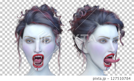女吸血鬼臉部特寫 127510784
