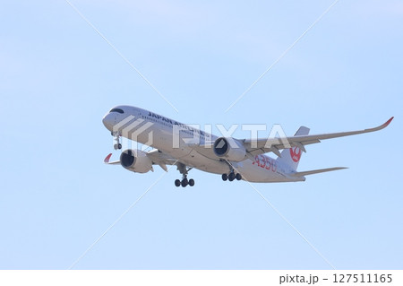 羽田空港に着陸する旅客機 飛行機の着陸進入 羽田空港に着陸する旅客機 飛行機の着陸進入 127511165