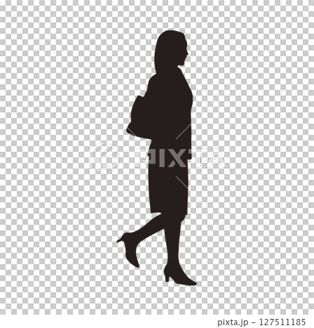ビジネス女性のシルエット　イラスト 127511185