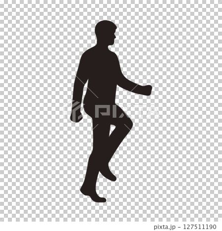 階段を登る男性のシルエット　イラスト 127511190