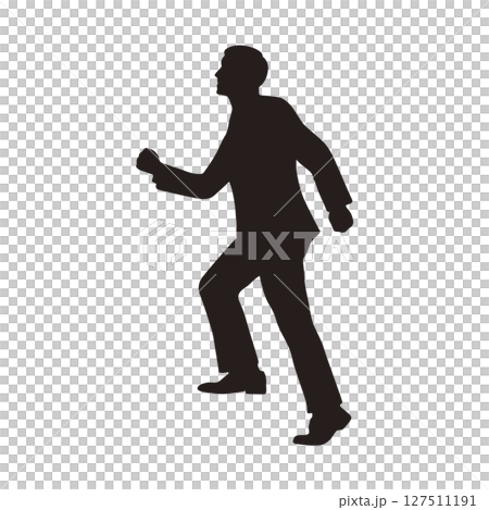 一名男子爬樓梯的輪廓插圖 127511191