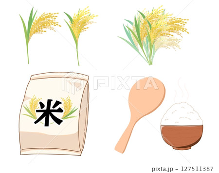 米と稲穂のセット 127511387
