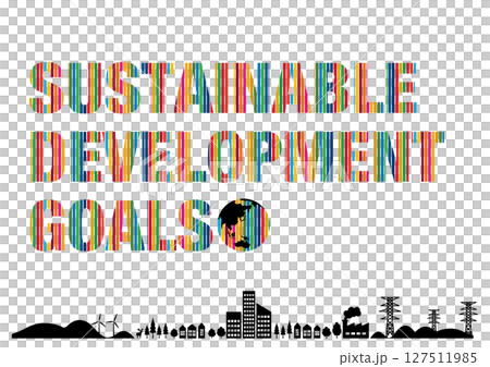 17-color logo and cityscape background inspired by SDGs 127511985