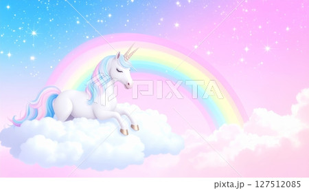 Cute vector animal art of a horse in the sky 127512085
