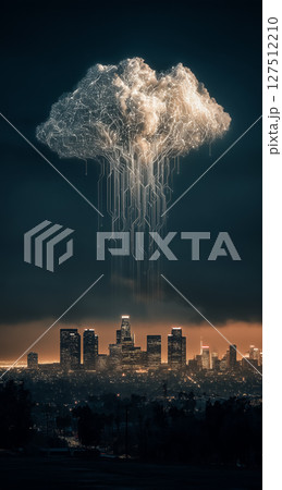 スマートシティの上にあるデータストームクラウド スマートシティの上にあるデータストームクラウド 127512210