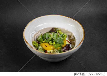 Fresh vegetable salad. Healthy food. Healthy eating concept. Top view close up Fresh vegetable salad. Healthy food. Healthy eating concept. Top view close up 127512260
