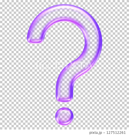 Question mark icon in purple glass style, symbolizing help, FAQ, support query, inquiry, 3d rendering 127512261