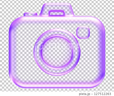 Purple camera icon, representing photography, capture, media features in apps, app symbol digital image technology graphic, 3d rendering Purple camera icon, representing photography, capture, media features in apps, app symbol digital image technology graphic, 3d rendering 127512263