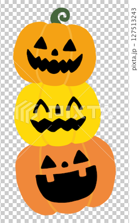 Halloween pumpkins stacked together illustration Halloween pumpkins stacked together illustration 127513243