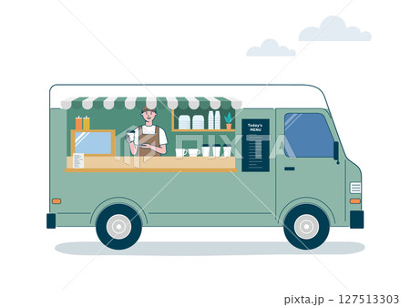 キッチンカー_男性 127513303