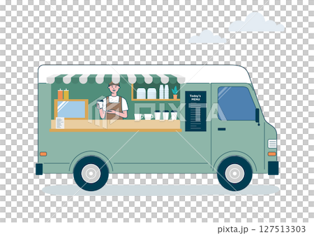 キッチンカー_男性 127513303