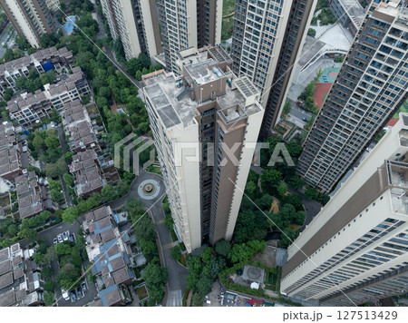 Aerial view of landscape in Chengdu city, China Aerial view of landscape in Chengdu city, China 127513429