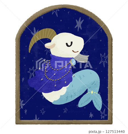 山羊座　十二星座のかわいい手描きイラスト 127513440