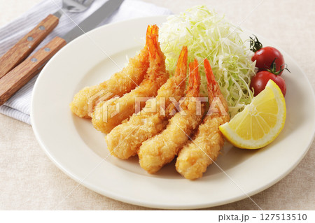 カラッと揚がったエビフライ カラッと揚がったエビフライ 127513510