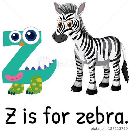 Playful Zebra Alphabet Illustration for Kids Playful Zebra Alphabet Illustration for Kids 127513739