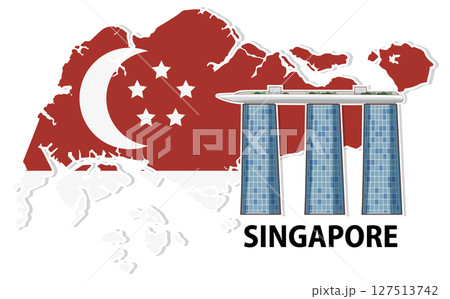 Singapore Landmark Illustration with Iconic Architecture Singapore Landmark Illustration with Iconic Architecture 127513742