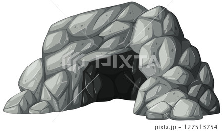 Rocky Cave Entrance Illustration Rocky Cave Entrance Illustration 127513754