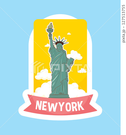Statue of Liberty Vector Illustration with Bright Colors 127513755
