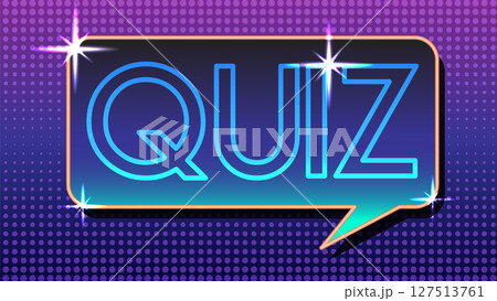 Retro Neon Quiz Game Show Illustration 127513761