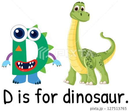 Playful Dinosaur Alphabet Illustration for Kids Playful Dinosaur Alphabet Illustration for Kids 127513765