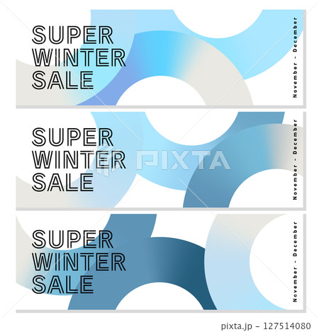 雪のようなクールカラーの冬の広告バナー スーパーウインターセール 127514080