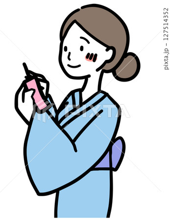 短冊を持つ女性 127514352