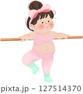 gymnastic cartoon girl  127514370