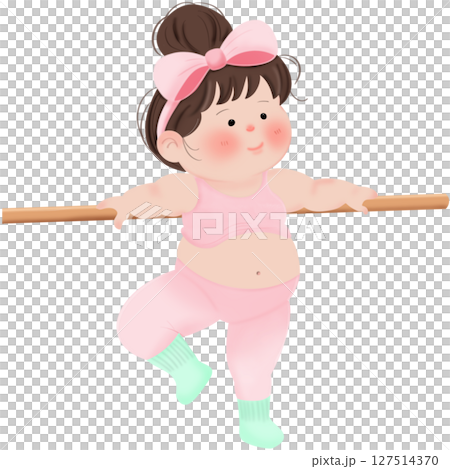 gymnastic cartoon girl  127514370