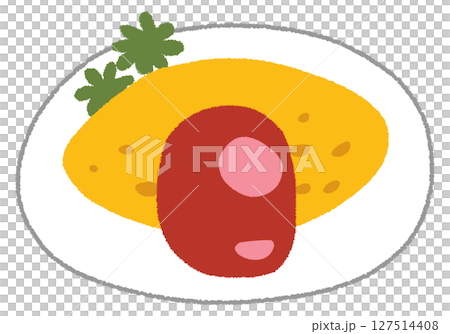 簡單的煎蛋飯圖 127514408