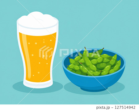 ビールと枝豆 127514942