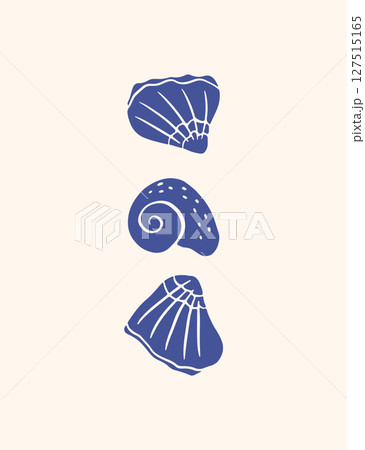 Hand drawn seashells poster Hand drawn seashells poster 127515165