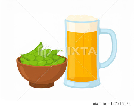 ビールと枝豆 127515179