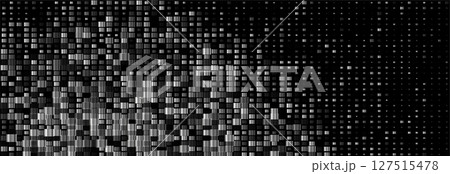 Futuristic minimal tech metallic halftones dotted squares abstract background 127515478