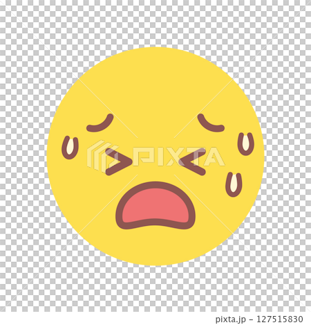苦しい表情で汗をかいている黄色い顔の絵文字 - 暑い・痛い・高熱や熱中症のイメージのアイコン素材 苦しい表情で汗をかいている黄色い顔の絵文字 - 暑い・痛い・高熱や熱中症のイメージのアイコン素材 127515830