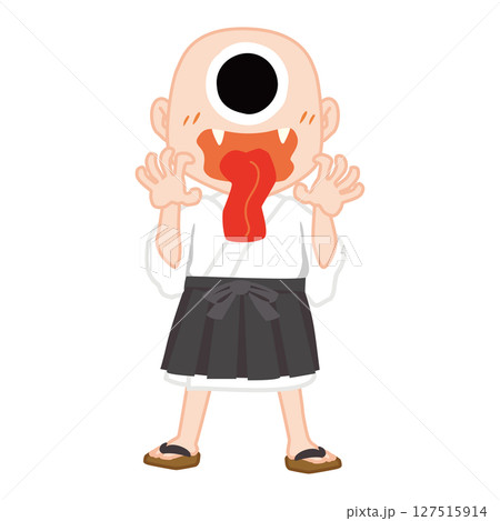 お化け屋敷で脅かしてくる一つ目小僧のベクターイラスト お化け屋敷で脅かしてくる一つ目小僧のベクターイラスト 127515914