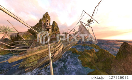 島の突端にある見張り小屋 島の突端にある見張り小屋 127516051