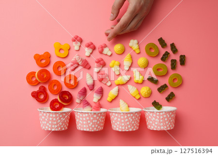Jelly candy, concept of tasty and sweet food Jelly candy, concept of tasty and sweet food 127516394