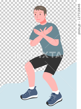 年輕男子蹲著 127516646