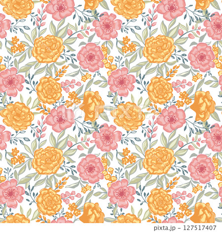 Vintage seamless floral pattern. 127517407