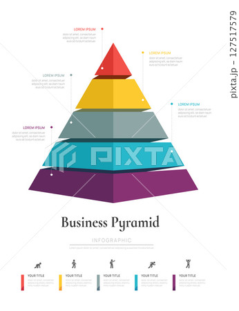 Infographics triangular pyramid chart timeline business 5 steps to success template. Infographics triangular pyramid chart timeline business 5 steps to success template. 127517579