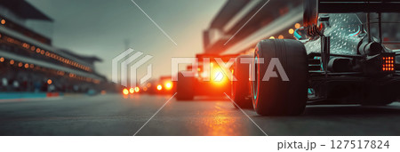 sports racing car formula driving on track 127517824