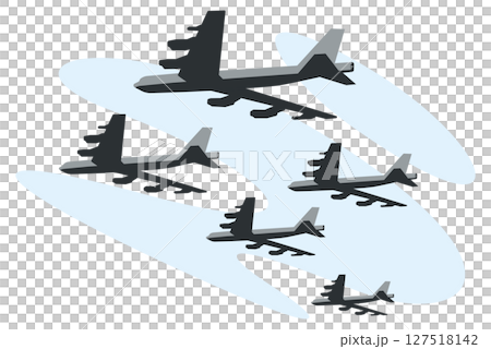 轟炸機並排飛行的插圖 轟炸機並排飛行的插圖 127518142