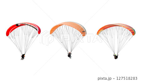collection Bright colorful parachute on white background, isolated. collection Bright colorful parachute on white background, isolated. 127518283