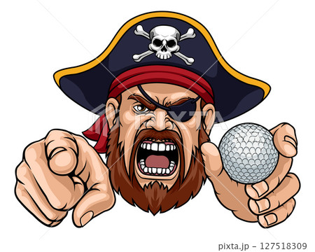 Pirate Golf Ball Sports Team Mascot Illustration 127518309
