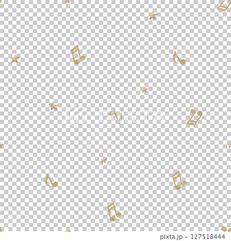 Musical notes watercolor pattern, beige stars. Hand drawn illustration symbol. Seamless print in children's style background for textiles, fabrics, wallpaper, concert program, stationery, invitation Musical notes watercolor pattern, beige stars. Hand drawn illustration symbol. Seamless print in children's style background for textiles, fabrics, wallpaper, concert program, stationery, invitation 127518444