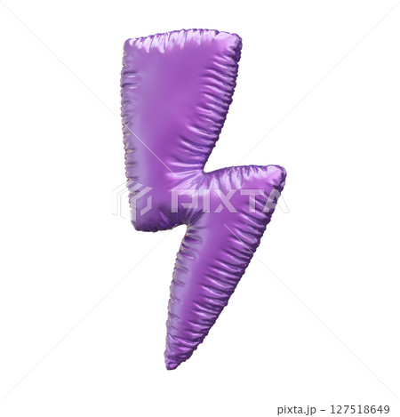 Golden Lightning Bolt Shaped Balloon Isolated on White Background 127518649
