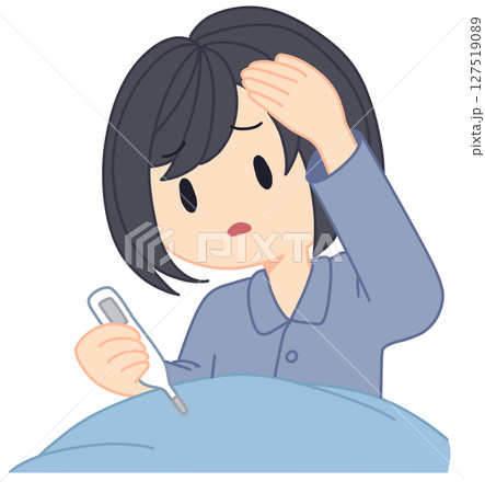 体温をはかる女性 127519089