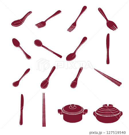 色々な食器　イラスト 127519540